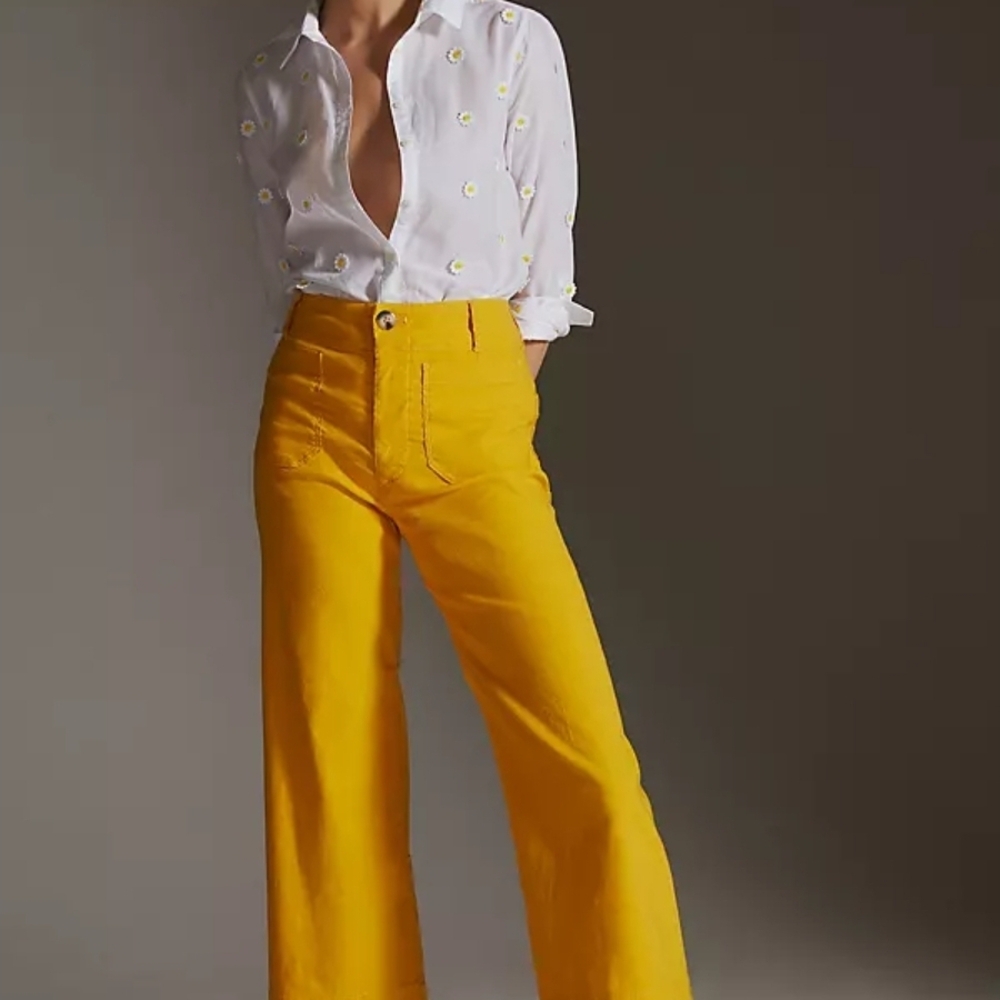Maeve Mustard Yellow Pants